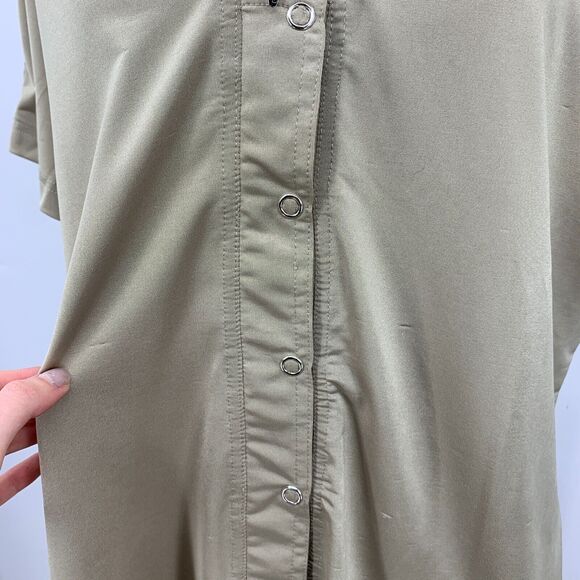 Jamie Sadock Golf Polo Womens L Large Eucalyptus Zipper Snap Button Quarter Zip - Picture 3 of 11